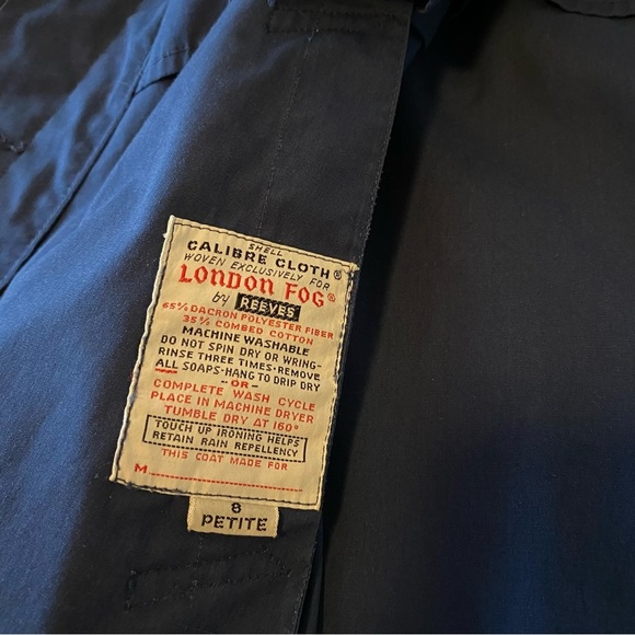 London Fog Vintage Navy Raincoat Weatherwear Distinction Women’s Navy Blue - Picture 12 of 13